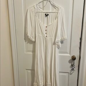 White Button-Front Dress